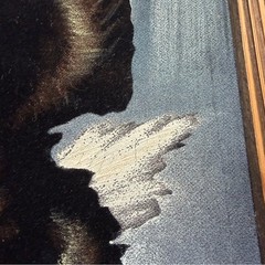 VTG Black Velvet Ortiz Signed American Bald Eagle Painting 13” x 22” 1970s