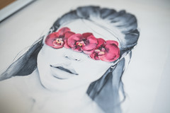 Original Polina Bright Orchid Blindfold Painting
