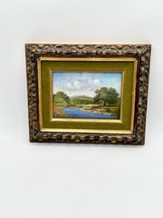 Texas Bluebonnet Landscape Original Oil Work by The Artist Loretta Greene