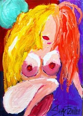 Unique Original POP ART colorful LADY #6 of 6 PORTRAIT PAINTING SWARTZMILLER DNA