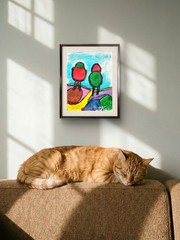 Journey Of Trees Contemporary Expressionist Original Painting Gallery Paper