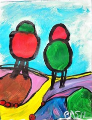 Journey Of Trees Contemporary Expressionist Original Painting Gallery Paper