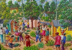 Tropical original oil Painting. artist L.Y. Alaby 20″ x 24″ 0n Canvas 1993