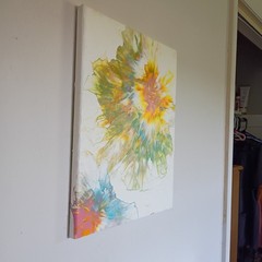 painting,pink, yellow, orange,green,summer time, sunshine,dance