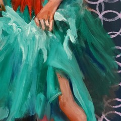 YARY DLUHOS Flamenco Dancers Spain Women Girls Figures Original Art Oil Painting