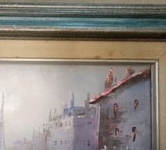Vtg Framed Oil Painting Canvas Paris Street Scene French Impressionist Signed