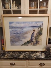 Listed Artist Kate Leigh Cutler Watercolor Painting Seascape