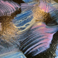Original 5″ X 7″ Abstract Acrylic Painting On Canvas Panel With Easel