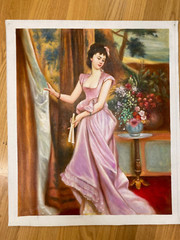 Handmade Beautiful Young Lady Portrait Oil Painting on Canvas 20″ x 24″