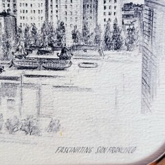 Alec Stern Fascinating San Francisco Pencil Sketch Print Small 6″x4″ Framed