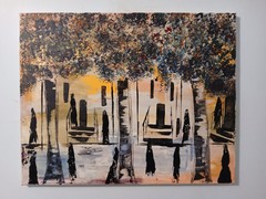 original abstract Impressionism acrylic painting on canvas