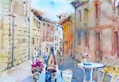 Casto Jeriz , Spain, watercolor 10×7″
