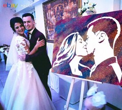 Custom painting from photo 100% Hand painted portrait glitter painting on canvas
