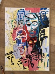 Psychadelic Modern Painting Trippy Art On Canvas Stoner Artwork Colourful Art