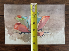 1990s Watercolor Painting Succulent Plant California Artist 6 x 9