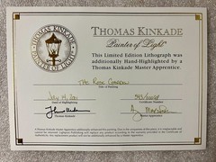 THOMAS KINKADE – THE ROSE GARDEN G/P 24″ X 20″ HE CANVAS w/COA