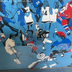 VTG. Original Sport Collage Painting- FRAMED 23.5″ X 25