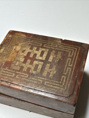 Antique Calligraphy Poetry Scholar China Japan Korean Collection Box Chops Stone