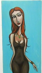 CATE RANGEL „COME HITHER“ ORIGINAL ACRYLIC ON HARD BOARD PAINTING