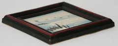 Miniature Seascape Oil Painting 2.75″ Sq * Beach Ocean Scene Mini Impressionism