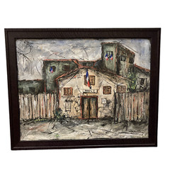 Jean-Marie Gouttin Signed Acrylic on Board Original Painting French Street 1955