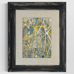 Original Framed Mixed Media Abstract Art Painting „1861“ 10×12 w/ COA