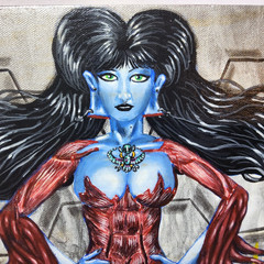 1 original 2 prints horror pinup girl art zombie girl meat dress hooks tattoo