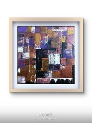 Abstract Purple Brown Gold 10″ x 10″ Painting Acrylic, Unframed by Charlene Slie