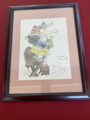 Leo Meiersdorff 1970s Watercolor Signed Framed Print Internationally Famous NOLA