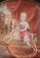 Charles Hayter (1761-1835)-Attrib. „Boy on a Rocking Horse“, Large Miniature