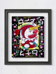 Modern Mr. Do Arcade 11×14 Original Painting Acrylic Paper Video Game Wall Art