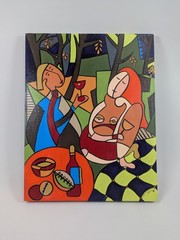 Picnic with Wine 11inx14inx0.5in Acrylic Painting
