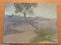 Oil Painting Landscape Expressionismus Cardboard For Michael Warren 1987