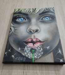 Original Oil on canvas painting* 12 x 9 in, signed*MAKE A WISH*