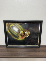 1995 Vintage Original Space Sci-Fi Spray Paint Art Framed and Signed – read desc