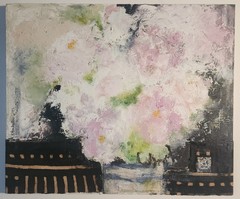 Rare Carolyn Ambuter Original Artwork, Oil Mixed Media Canvas Painting Sarasota
