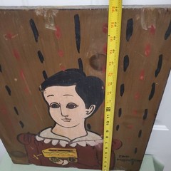 Folk Art Paintings, On Wood Artist Jan McPherson, Children Portraits Set Of 2