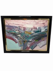 Original Abstract Mixed Media Painting Canvas In A Frame – (Signed By Artist)