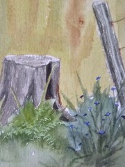 Vintage Original Signed Patricia Bardes Watercolor Painting 13.75×10.75 Framed