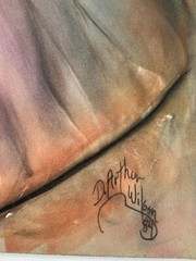 D. Arthur Wilson Orangutan Original Pastel Canvas Early 80s Suede Matte RARE