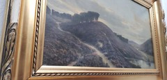 No: 172 1913 Year Oil Painting Artwork Frame Landscape Forest Lake Mountains Nature