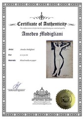 Amedeo Modigliani COA Art Painting Original Drawing Signed