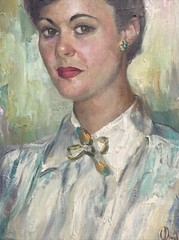ARNOLD HOFFMAN PAINTING ANTIQUE NEW YORK Pretty Woman Oil LISTED FAMOUS 1940’S