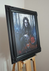 Norse Goddess Hel – Original Oil Painting on Canvas, Framed, 18×24 Fantasy Art