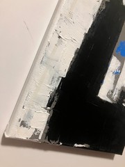 Brutalist 11×14 Black and White Mid Century Modern 8×10 Canvas Small Painting