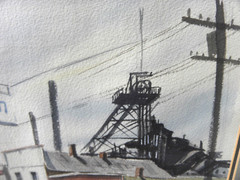 Butte Montana watercolor painting beloved citizen artist Leroy Cottom 1931-2010