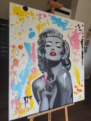 Original Acrylic Painting Inspired by Marilyn Monroe 90×100 cm Pop Art Canvas