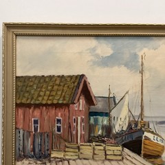 Framed Original Seascape Oil Painting Signed A. Nilsson 14 3/4”x 18 1/4” 1960’s