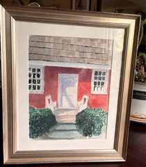 Original Watercolor & Pencil Painting – „Two Benches“ Ithaca, NY – Signed