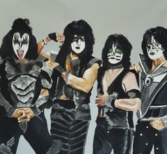 Kiss: The American Rock Band 1973 „Shock Rock“. Original Acrylic Art Painting